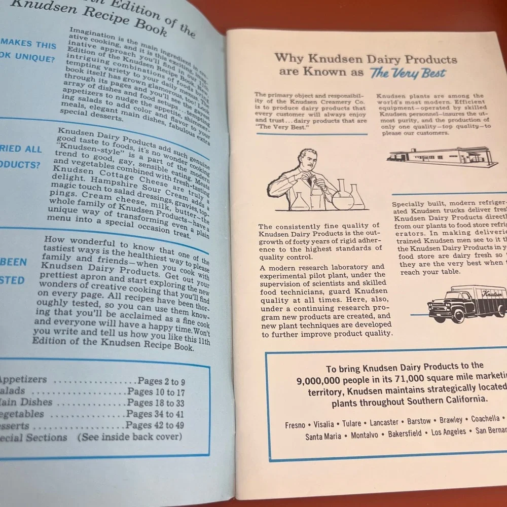 Vintage Knudsen Recipes 11th Edition Cookbook Dairy‎ Products Mid Century Retro